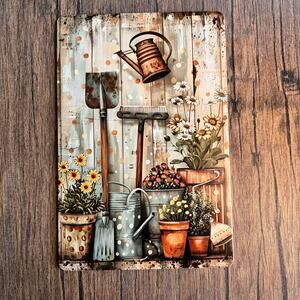 Wall Hanging Sign Metal Sign Flowers Garden Shed Home Gift NEW FAST SHIP